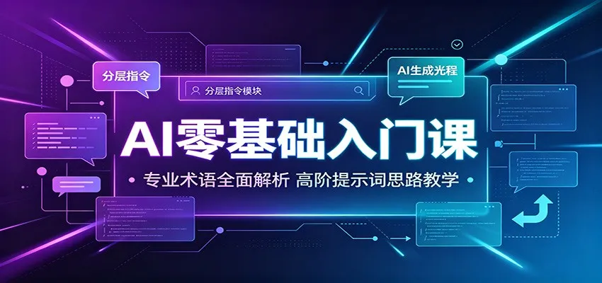 AI零基础入门课:专业术语全面解析,高阶提示词思路教学-北极星资源库