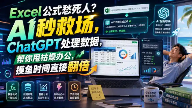 Excel公式愁死人？AI秒救场，ChatGPT处理数据，帮你甩枯燥办公，摸鱼时间直接翻倍【原创双语字幕】-北极星资源库