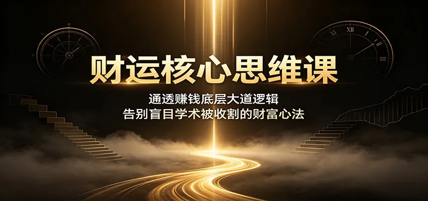财运核心思维课：通透赚钱底层大道逻辑，告别盲目学术被收割的财富心法-北极星资源库