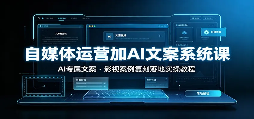 自媒体运营加AI文案系统课：：AI专属文案，影视案例复刻落地实操教程-北极星资源库