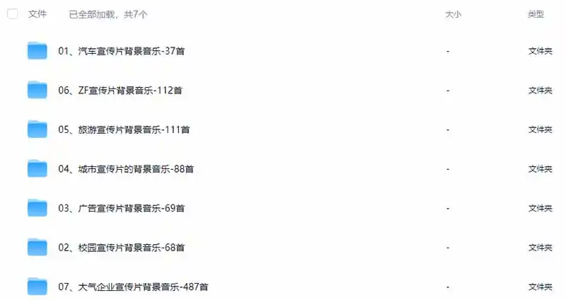 图片[3]-某宝付费购买，常用6G音效合集！970+首宣传片背景音乐，无版权可商用大气素材，分类清晰，高质量内容-北极星资源库
