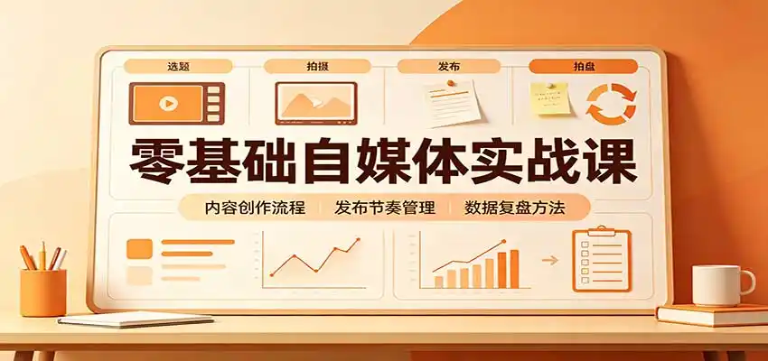 零基础自媒体实战课：赛道人设冷启动，内容创作复盘，公私域商业闭环-北极星资源库