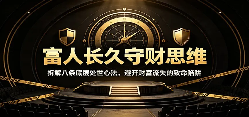 富人长久守财思维:拆解八条底层处世心法,避开财富流失的致命陷阱-北极星资源库