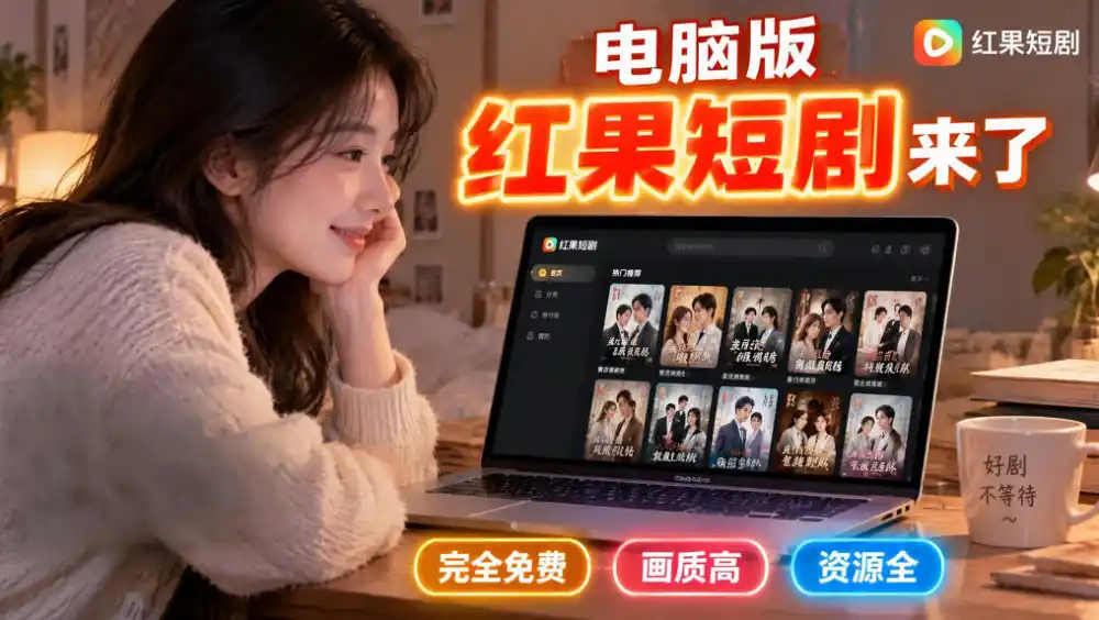手机看短剧费眼？电脑版红果短剧来了，完全免费、画质高、资源全-北极星资源库