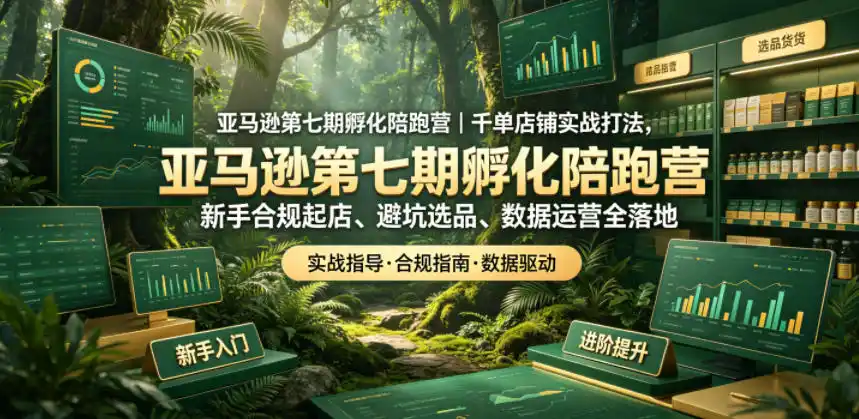 亚马逊孵化陪跑营｜千单店铺实战打法，新手合规起店、避坑选品、数据运营全落地(更新0708)-北极星资源库