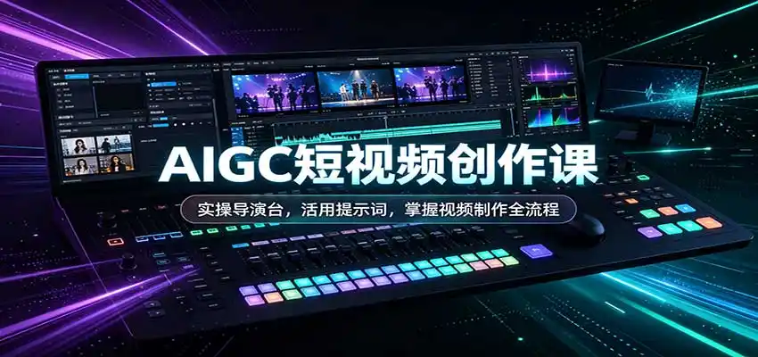 AIGC短视频创作课：实操导演台，活用提示词，掌握视频制作全流程-北极星资源库