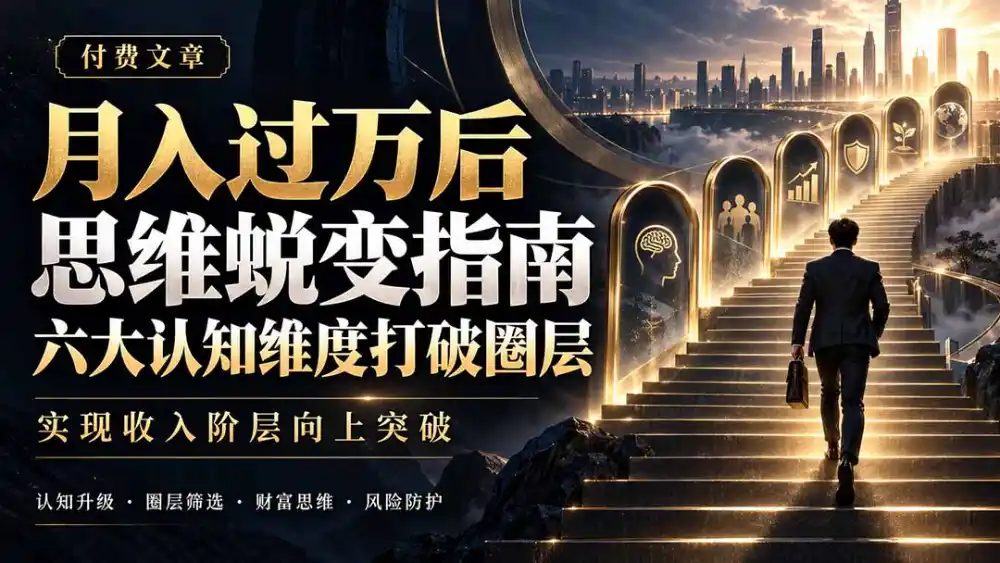 付费文章：月入过万后思维蜕变指南，六大认知维度打破圈层，实现收入阶层向上突破-北极星资源库
