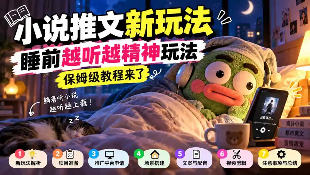 小说推文新玩法，睡前越听越精神玩法，保姆级教程来了-北极星资源库