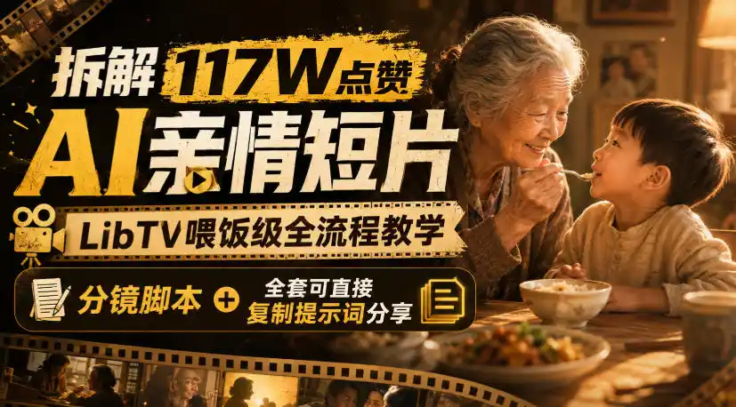拆解117W点赞AI亲情短片，LibTV喂饭级全流程教学，分镜脚本+全套可直接复制提示词分享-北极星资源库