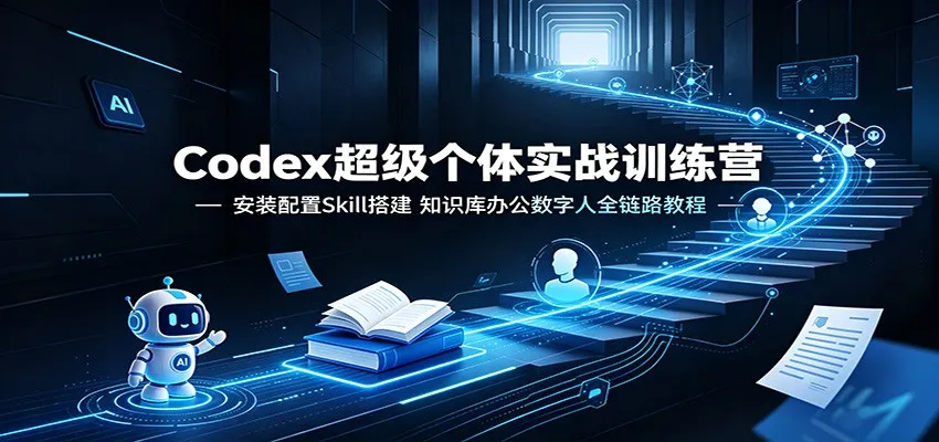 Codex超级个体实战训练营：安装配置Skill搭建，知识库办公数字人全链路教程-北极星资源库