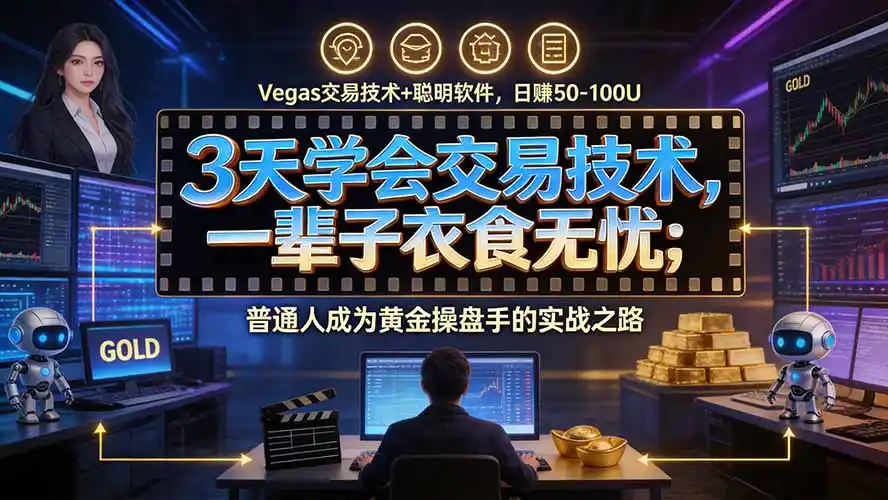 3天学会做交易，普通人快速成为操盘手” Vegas交易系统+聪明软件 ， 日赚50-1000U， 长期稳定，小白轻松上手-北极星资源库