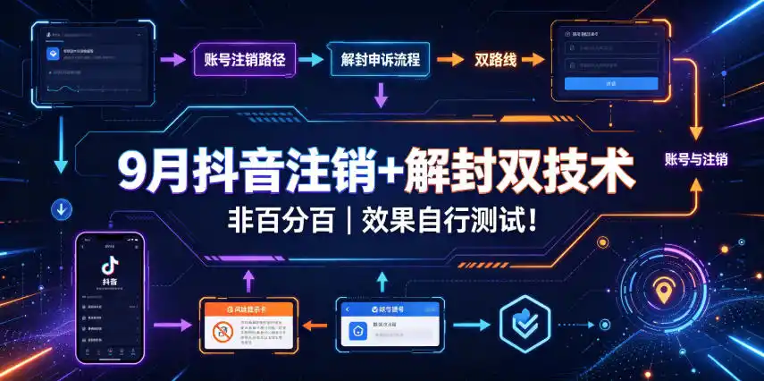9月抖音注销+解封双技术，非百分百，效果自行测试！-北极星资源库