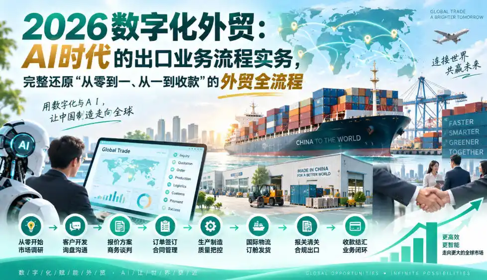 2026数字化外贸：AI时代的出口业务流程实务，完整还原”从零到一、从一到收款”的外贸全流程-北极星资源库