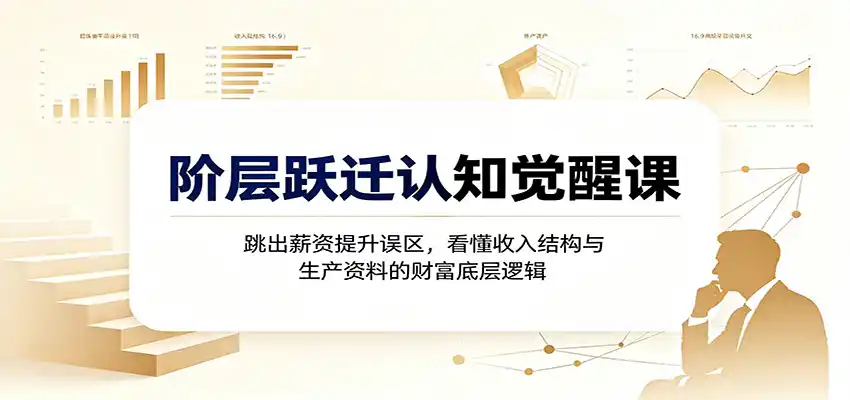 阶层跃迁认知觉醒课：跳出薪资提升误区，看懂收入结构与生产资料的财富底层逻辑-北极星资源库