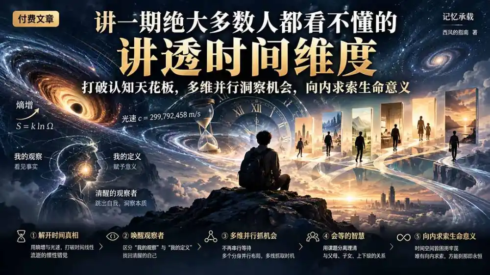 付费文章：讲一期绝大多数人都看不懂的，讲透时间维度，打破认知天花板，多维并行洞察机会，向内求索生命意义-北极星资源库