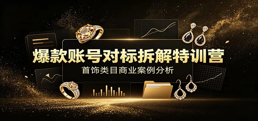 爆款账号对标拆解特训营：首饰类目商业案例分析，配套完整资料内容-北极星资源库