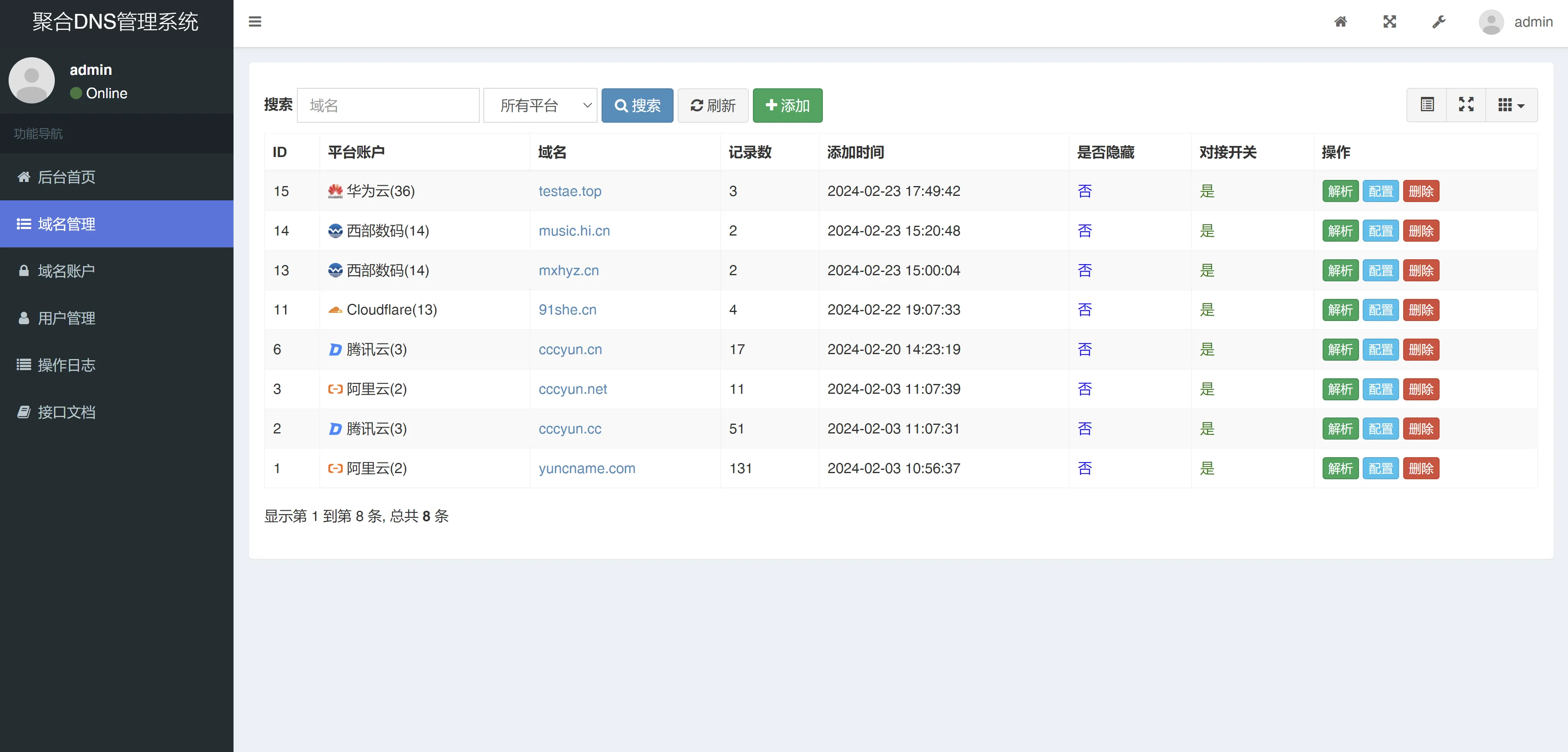 彩虹聚合DNS管理系统v1.0全新发布 彩虹聚合DNS管理系统v1.0全新发布