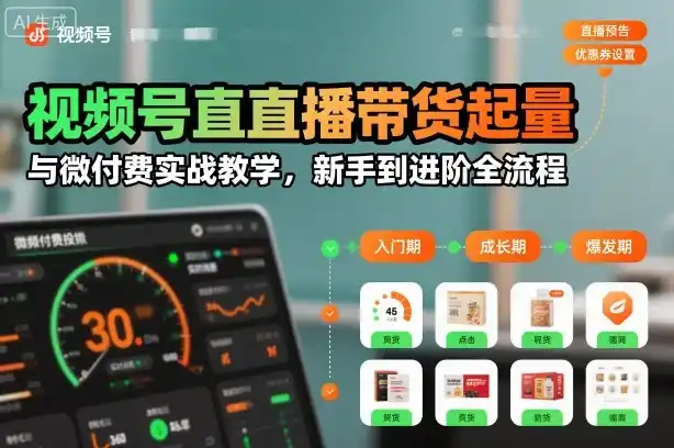 视频号直播带货起量与微付费实战教学，新手到进阶全流程(更新26年10月)-北极星资源库