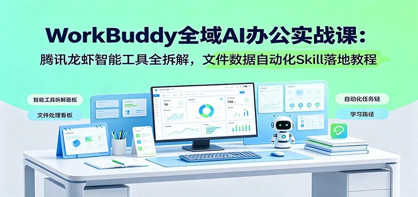 WorkBuddy全域AI办公实战课：腾讯龙虾智能工具全拆解，文件数据自动化Skill落地教程-北极星资源库