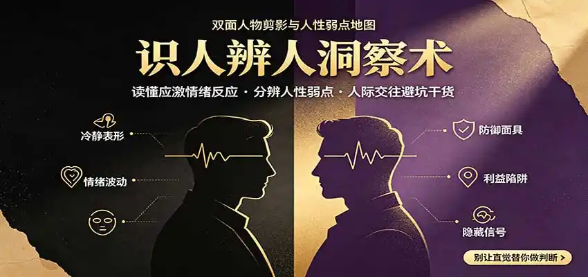 识人辨人终极心法：读懂应激情绪反应，分辨人性弱点，人际交往避坑干货-北极星资源库