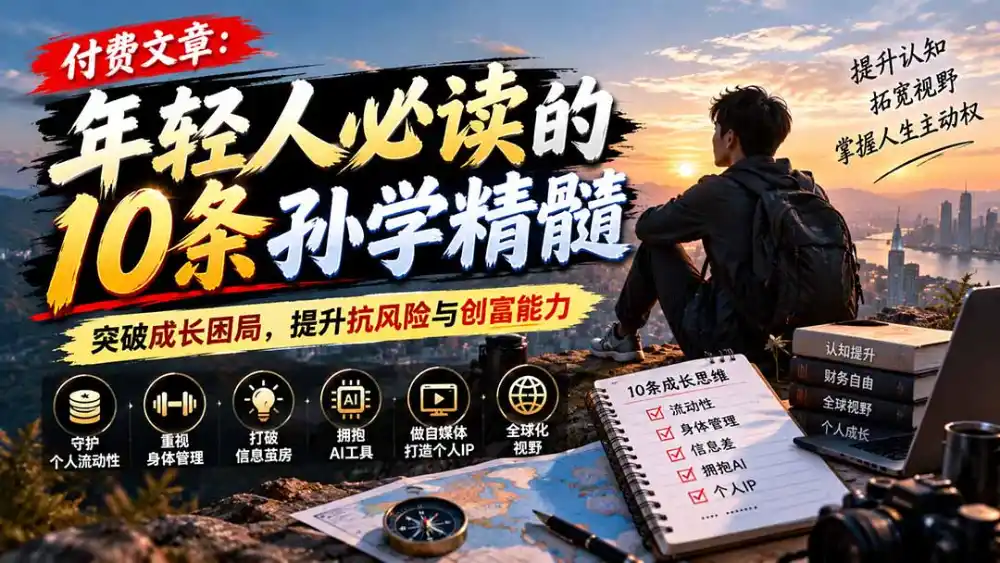 付费文章：年轻人必读的10条孙学精髓，突破成长困局，提升抗风险与创富能力-北极星资源库