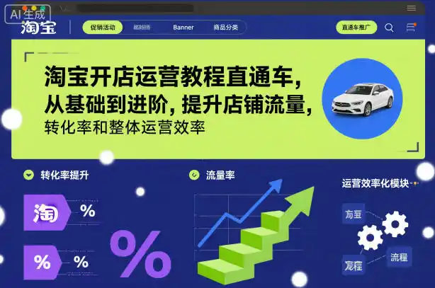 淘宝开店运营教程直通车，从基础到进阶，提升店铺流量，转化率和整体运营效率(更新26年07月11日)-北极星资源库