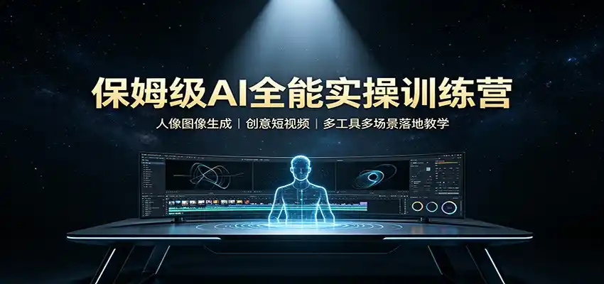 保姆级AI全能实操训练营：人像图像生成，创意短视频，多工具多场景落地教学-北极星资源库