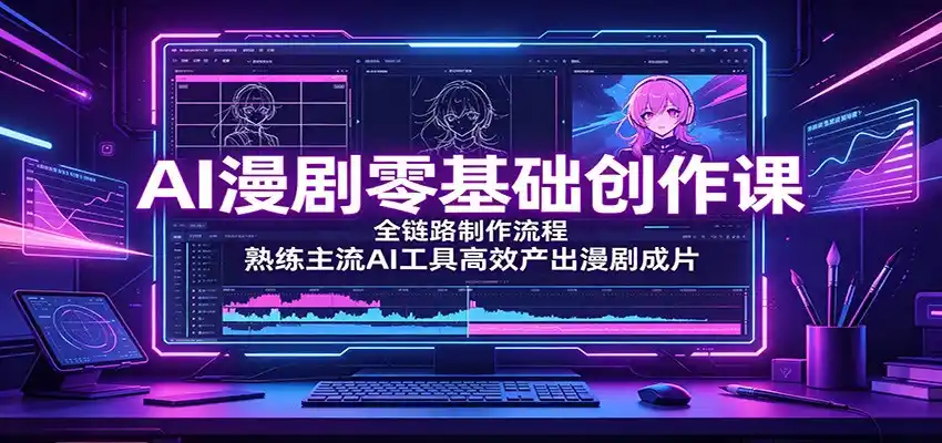 AI漫剧零基础创作课：全链路制作流程，熟练主流AI工具高效产出漫剧成片-北极星资源库
