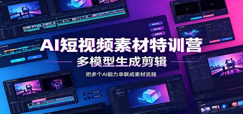 AI短视频素材特训营：Codex本地部署实操，多模型生成剪辑，爆量素材挖掘教学-北极星资源库