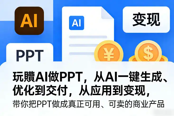 玩賺AI做PPT，从AI一键生成、优化到交付，从应用到变现，带你把PPT做成真正可用、可卖的商业产品(更新0904)-北极星资源库