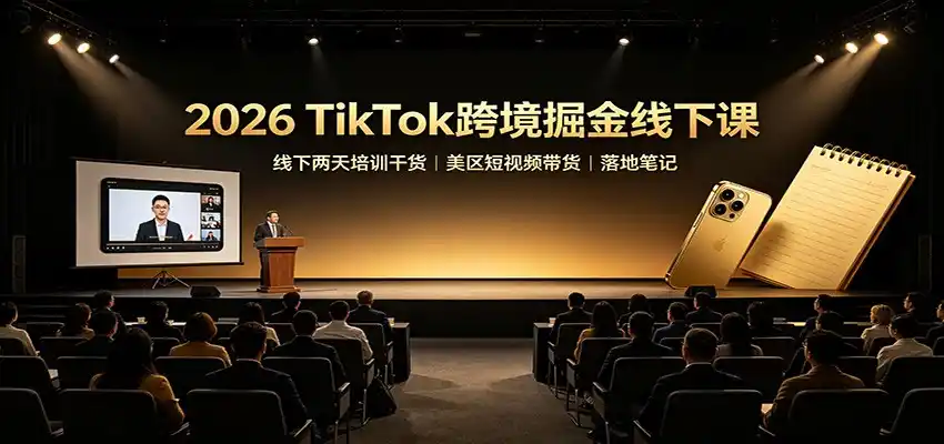 2026 TikTok跨境掘金线下课：线下两天培训干货，美区短视频带货落地笔记-北极星资源库