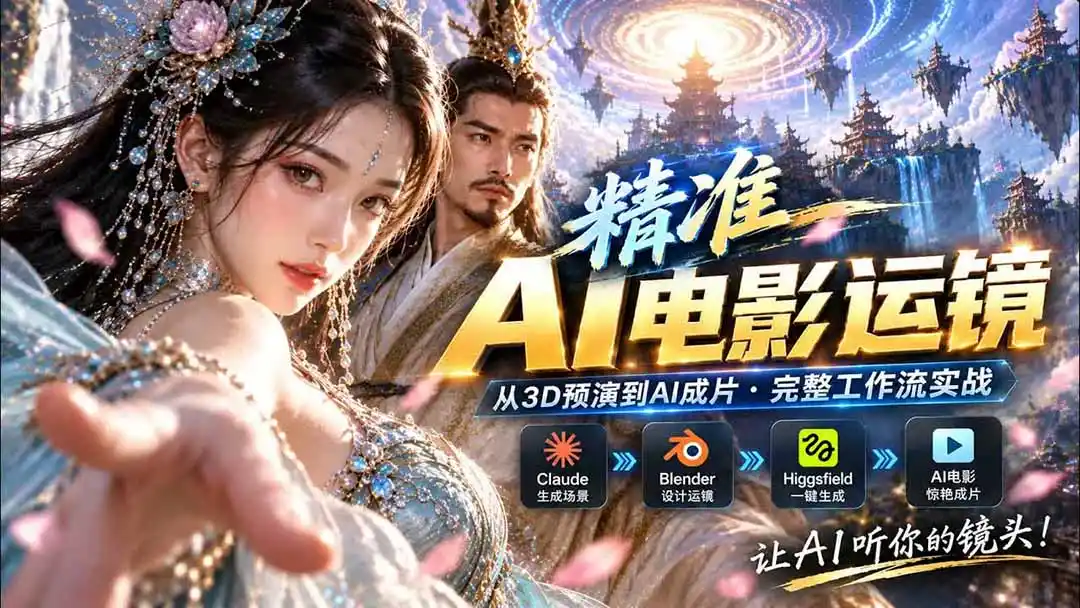 AI视频终于能精准运镜了！Claude + Blender + Higgsfield 免费插件实测-北极星资源库
