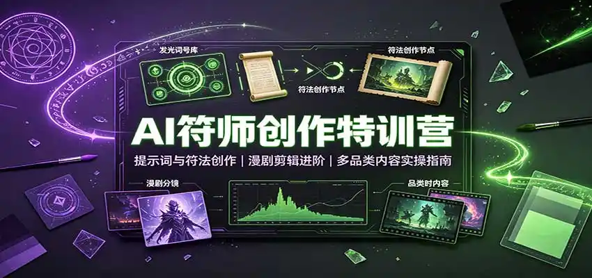 AI符师创作特训营：提示词与符法创作，漫剧剪辑进阶，多品类内容实操指南-北极星资源库