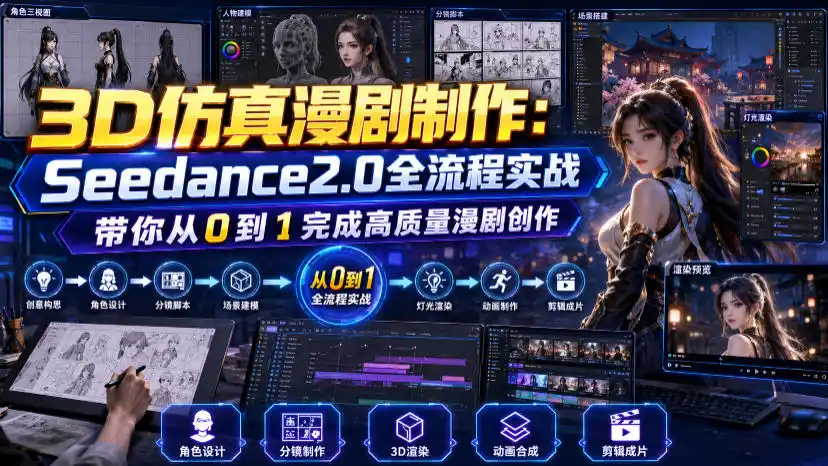 3D仿真漫剧制作：Seedance2.0全流程实战，带你从0到1完成高质量漫剧创作-北极星资源库