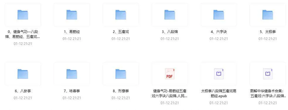 图片[2]-健身养生资源合集[电子书+视频]【八段锦、易筋经、五禽戏、六字诀+太极拳、八卦掌、咏春拳、形意拳等传统武术】电商热销956-暗冰资源网