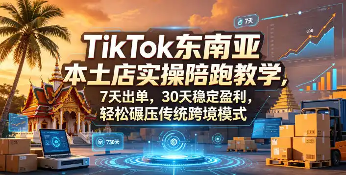 TikTok东南亚本土店实操陪跑教学，7天出单，30天稳定盈利，轻松碾压传统跨境模式(更新0819)-北极星资源库