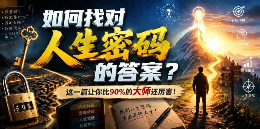 付费文章：如何找对人生密码的答案？这一篇让你比90%的大师还厉害！-北极星资源库