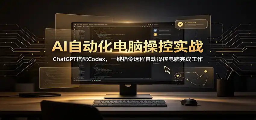 AI自动化电脑操控实战：ChatGPT搭配Codex，一键指令远程自动操控电脑完成工作-北极星资源库
