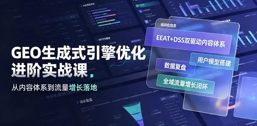 GEO生成式引擎优化进阶实战课｜EEAT+DSS双驱动内容体系、用户模型搭建、数据复盘、全域流量增长闭环落地教程-北极星资源库