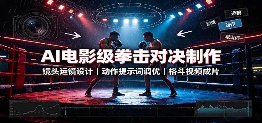 AI电影级拳击对决制作：镜头运镜设计，动作提示词调优，格斗视频成片-北极星资源库