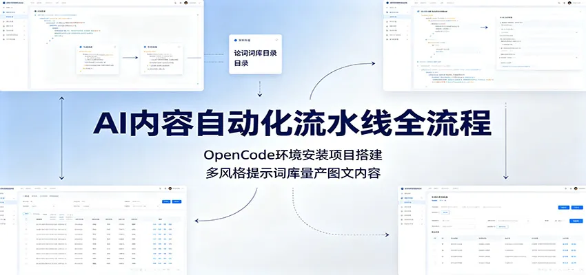 AI内容自动化流水线全流程：OpenCode环境安装项目搭建，多风格提示词库量产图文内容-北极星资源库