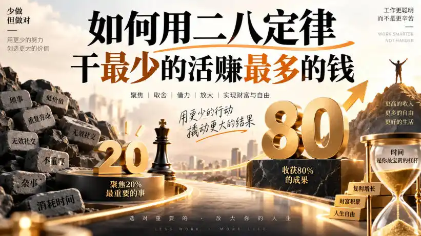 付费文章：如何用二八定律干最少的活賺最多的钱-北极星资源库