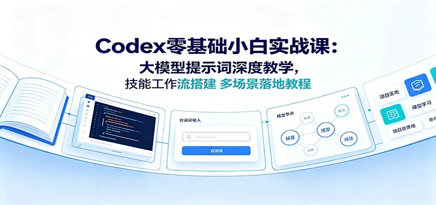 Codex零基础小白实战课：大模型提示词深度教学，技能工作流搭建多场景落地教程-北极星资源库