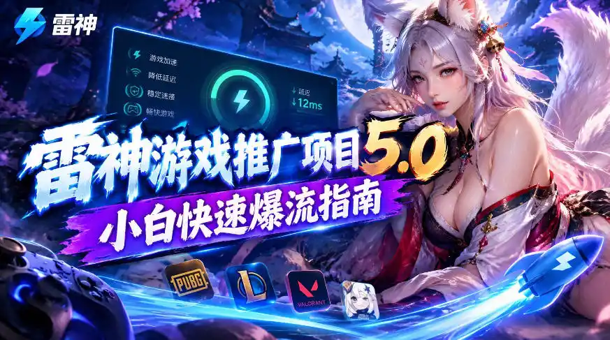 雷神游戏推广项目5.0-小白快速爆流指南，最的好一天收益就1K+-北极星资源库