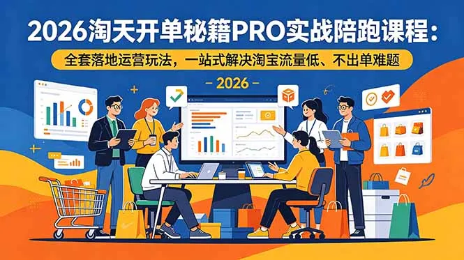 2026淘天开单秘籍PRO实战陪跑课程-更新：全套落地运营玩法，一站式解决淘宝流量低、不出单难题-北极星资源库