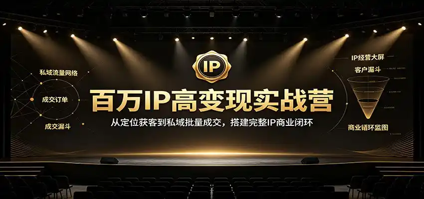 百万IP高变现实战营：从定位获客到私域批量成交，搭建完整IP商业闭环-北极星资源库