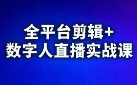 视频号、快手、抖音全平台剪辑+数字人直播实战课(更新)-北极星资源库