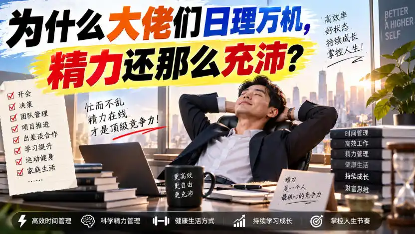 付费文章：为什么大佬们日理万机，精力还那么充沛？-北极星资源库