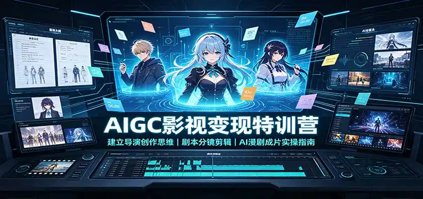 AIGC影视变现特训营：建立导演创作思维，剧本分镜剪辑，AI漫剧成片实操指南-北极星资源库