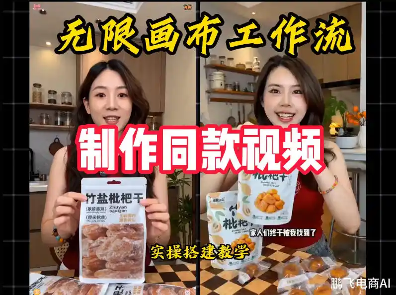 无限画布工作流一键复刻爆款带货视频，实操搭建，操作简单-北极星资源库